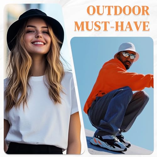Image of Bucket Hats for Men Woman Summer Outdoor Cotton Sun Hat Travel Fishing Beach Packable Hat