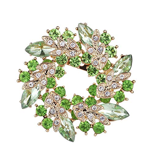 BOduShang Pin's Epingles A Nourrice Femmes Broche Broches Écharpe Broches pour Femmes Cristal Broche Foulards Châle Clip Broooch Mode Broche Dames Broche Green Cover