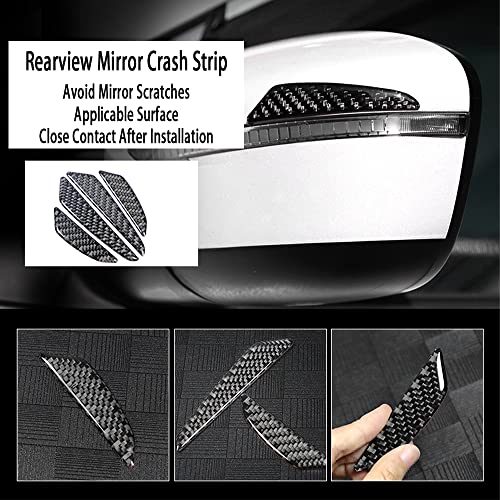 Image of Anti-Scratch Protector Trim ,Carbon Fiber Emblem Door Open Rearview mirror Shell Protector Side Mark Stickers Decals Badge Labeling Sports Decoration Lossless Installtion Accessories 4 Packs Tricolor