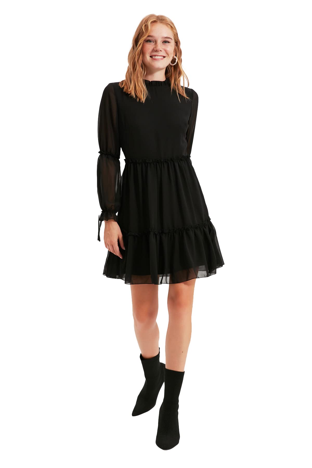 Trendyol Black Shirred Dress