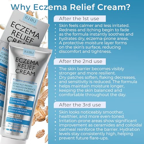 Image of Eczema Cream For Adults with Colloidal Oatmeal for Itching & Redness Relief