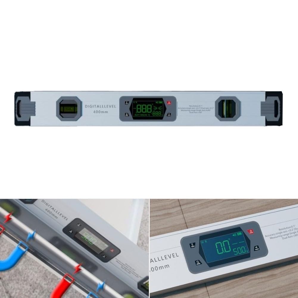 ReachMall Goniometro digitale elettronico da 400 mm con display a rotazione automatica per progetti di costruzione