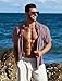 MAPICK Men's Linen Shirts Short Sleeve Button Down Casual Shirt Business Dress Clothing Beach Fashion Summer Tops(Dark Purple,X-Large)
