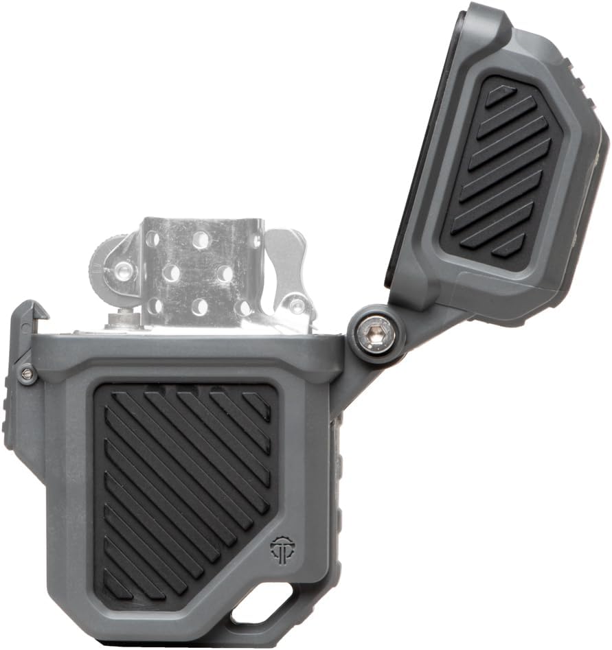 PyroVault 2.0 Lighter Armor Compatible with Zippo Inserts, for Protection, Less Evaporation, and Retention, Made in the USA (Urban (Dark Urban Grey + Black))