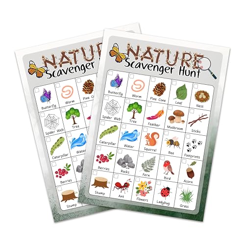 Nature Scavenger Hunt Cards Set Of 25 Pcs, Camping...