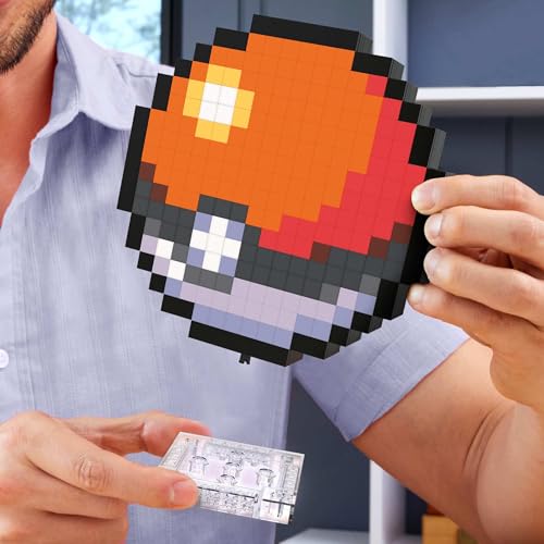 MEGA Pokémon Actionfigur Bauspielzeug, Pokéball mit 381 Teilen, ca. 15 cm groß, für Sammler, JGG71