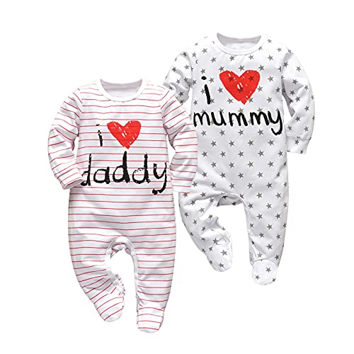 Image of KuKitty Baby Boys Girls Romper Letter Print Jumpsuit