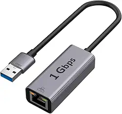 Adaptador USB 3.0 para Ethernet Gigabit, 10/100/1000 Mbps, Compatível com MacBook, Surface Pro, Windows e Mac