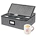Tassen Becher günstig Kaufen-VERONLY Tassenhalter Kaffeetassenhalter mit Trennw?nden Tassen Aufbewahrung mit Deckel und Griffen, Faltbox Aufbewahrungsbeh?lter f¨¹r 12 Kaffeetassen, Mug, Becher, Stapelbar(Dunkelgrau)