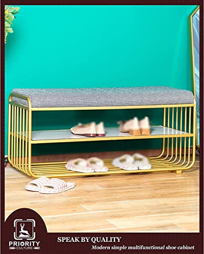 Banc à chaussures avec rangement entrée et tabouret assise coussin - 6