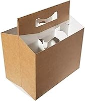 6pk Cardboard Carrier (Kraft, 50ct) | Holds 6pk 12oz Bottles | FAST SAME DAY SHIPPING