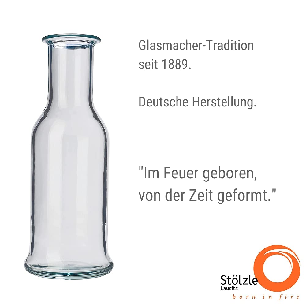 Stölzle Oberglas Juego de 6 jarras de la serie Purity de 1 litro, jarra de agua, jarra de bebidas espirituosas, jarra de leche de cristal, resistente a la rotura y apto para lavavajillas