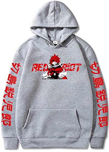 Eijiro Kirishima Academia Hoodie Sweatshirt Kirishima Anime Hooded Pullover Sweater