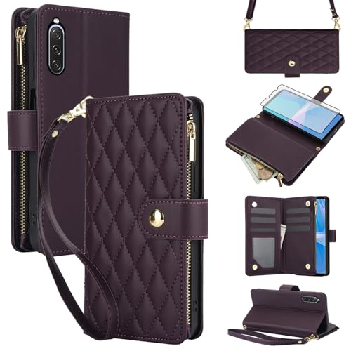 Coque Sony Xperia 10 V 5G porte-cartes étui protection écran verre Asuwish