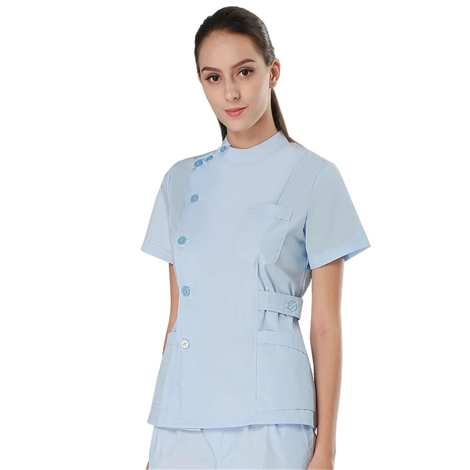 AHUFGN Nurse Scrubs Women Traditonal Nurse Scrubs Set Medical Uniforms Women Men Dental Workwear Clothes Poplin Surgeon Medic Scrub Suit
