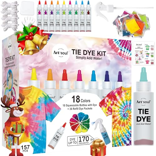 Art+soul 18 Colors Tie Dye Kit with Bonus Tie Dye