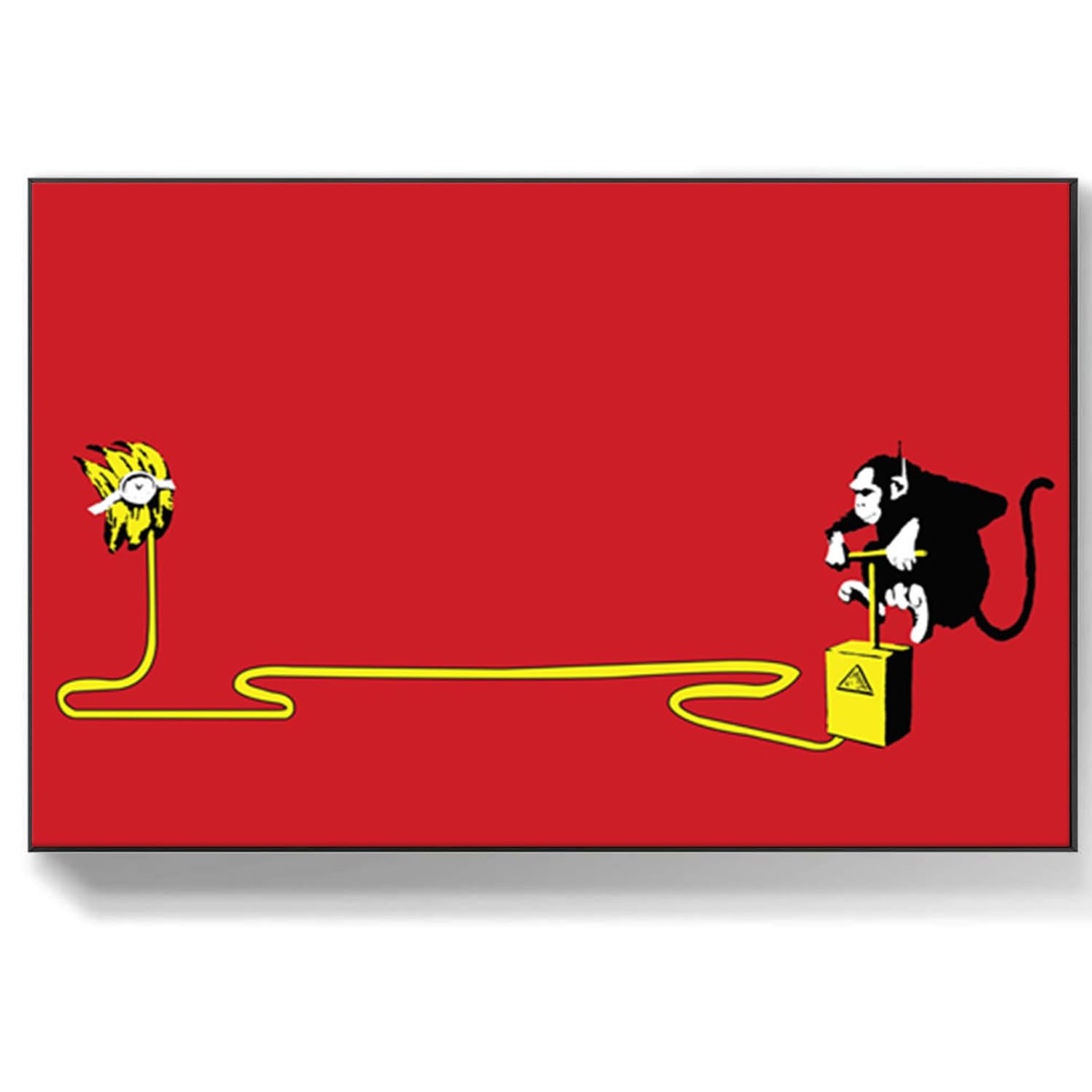 DQTUYIOP Banksy Art Print Banana Bomb Frameless 20x30cm Abstract Wall Art for Living Room Canvas Print of Banksy Grafitti Famous Painting Reproductions Wall Hangins, Bedroom Home Decorations