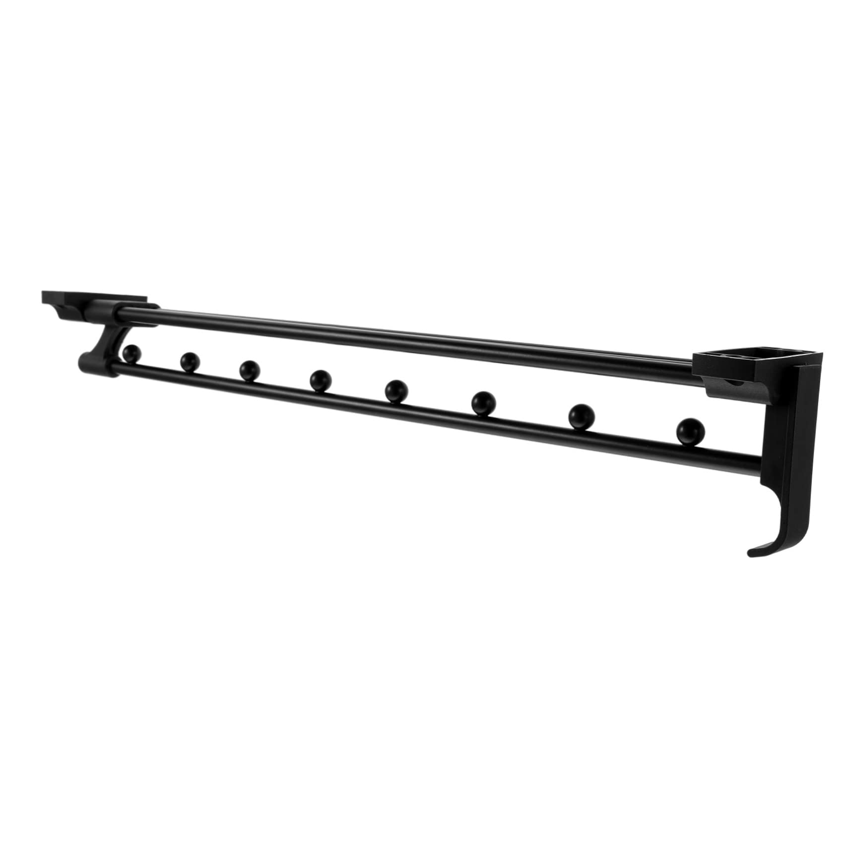 Levemolo 1 Set Clothes Pole of Closet Wardrobe Hangers for Clothes Hanging Rods for Clothes Hanging Rod for Closet Garment Rack Bar Retractable Closet Coat Hangers Black Nickel-plated Iron