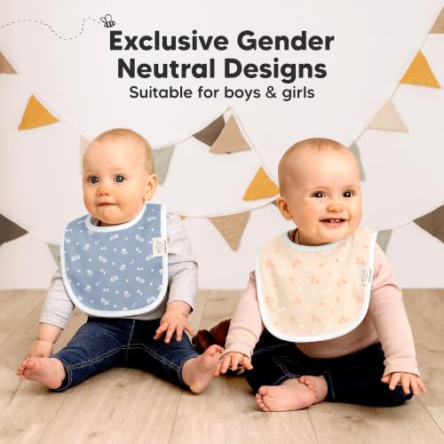 Image of KeaBabies 8-Pack Organic Baby Bibs for Drooling and Teething (Fleur) | Soft Cotton Bibs for Baby Girl, Boy, Extra Absorbent, Easy to Clean & Put On, Toddler, Newborn, Infant 0-24 Months