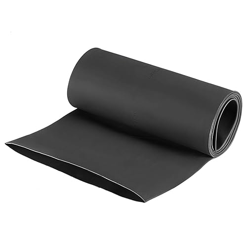 uxcell Tubo termorretráctil, 4 "(100 mm) Dia 6.378 in Ancho Plano 21 Manga De Cable De Tubo Encogible 3.3 ft - Negro