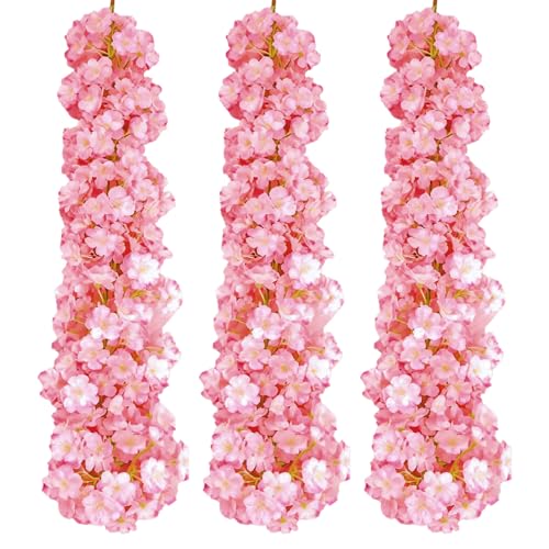 3 Stück Künstliche Kirschblüten Girlande Blumenranke,Künstliche...