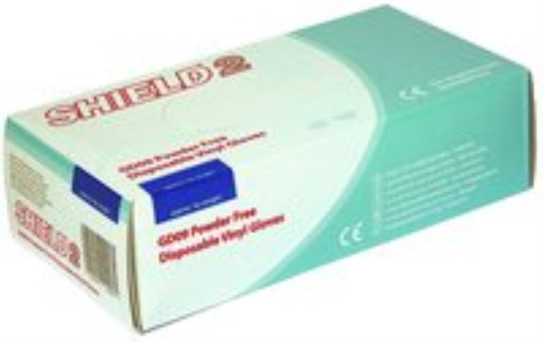 SHIELD HEA00949 Powder Gloves, Vinyl, Large, Clear (Pack of 100)