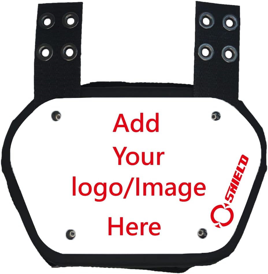 24 Pcs O Shield Team Custom Unique Style Personalized Photo Backplate Football Rear Protector for Football Players, Football Team, Universal Fit, Black Logo : Sports & Outdoors