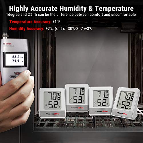 ThermoPro TP49 Digital Hygrometer Indoor Thermometer Humidity Meter Room Thermometer with Temperature and Humidity Monitor Mini Hygrometer Thermometer