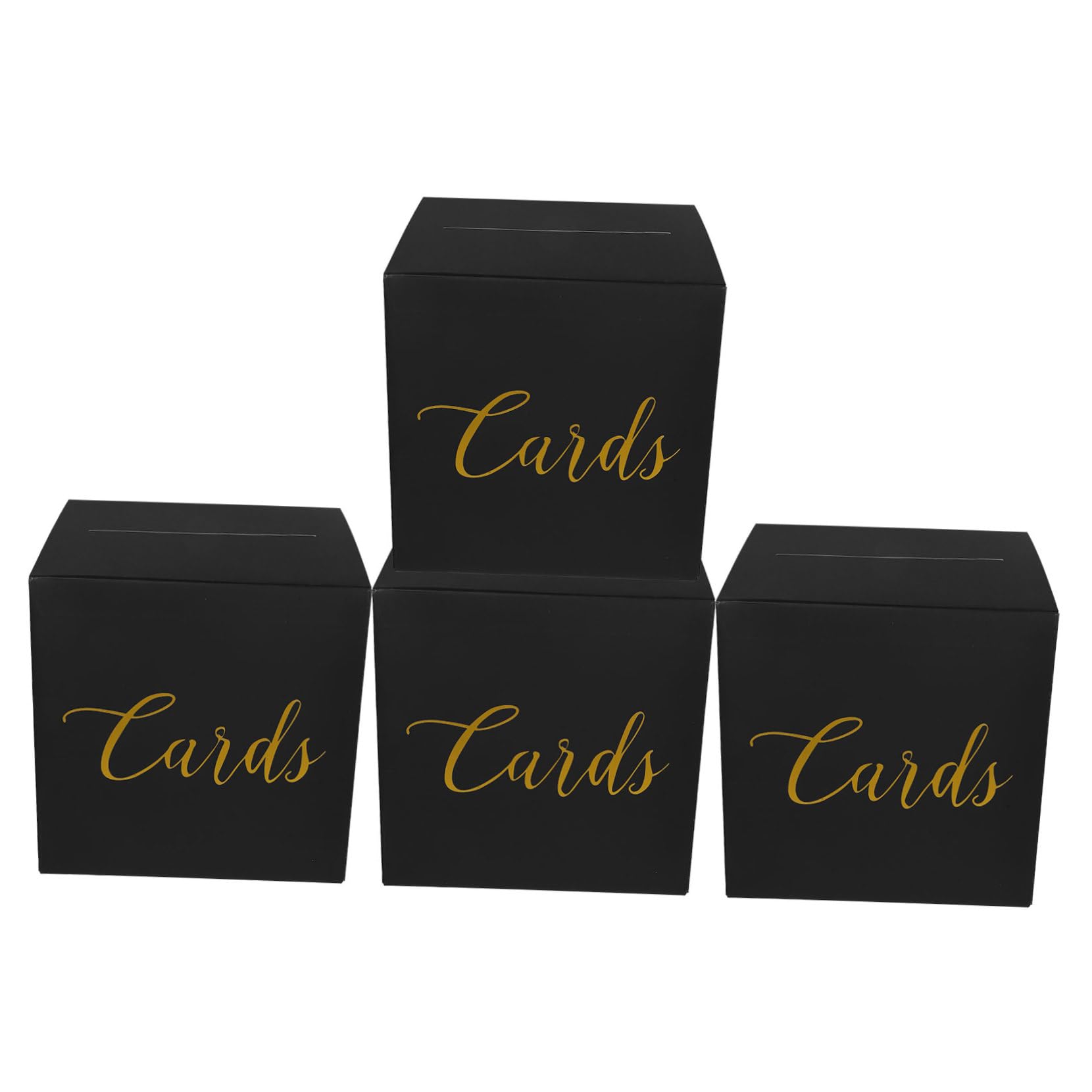 SOLUSTRE 4 Sätze Teiliges Hochzeitskartenbox aus Schwarze Geschenkbox für Hochzeit Empfang Gästewünsche Stilvolle Aufbewahrung Besonderer Karten und Erinnerungen