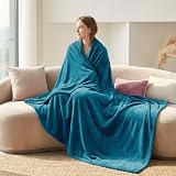 CozyLux Kuscheldecke Flauschig Decke 150x200 - XL Flanell Kuscheldecke 150x200, Weiche Sofa Decke, Warme Fleecedecke Wohndecke für 4 Jahreszeiten, Leicht Sofa Überwurf, Blanket 150x200 cm, Türkis