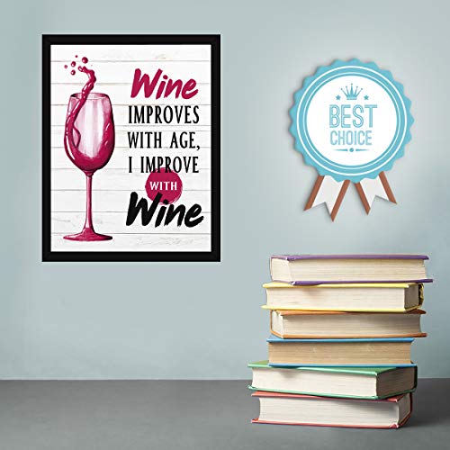 Image of Chaka Chaundh - Bar quotes frame - Wine quotes frame - Bar poster for wall with frame, Quotes on wine - Bar photo frames (14 X 11 Inches) - Composite Wood (white)