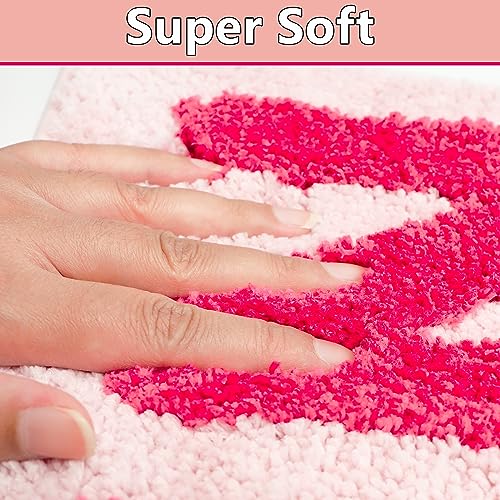 Image of Get Naked Bath Mat Fun Bathroom Rugs Soft Non Slip Cute Bath Rugs Funny Bathroom Decor for Bedroom (Pink, 32'' x 20'')