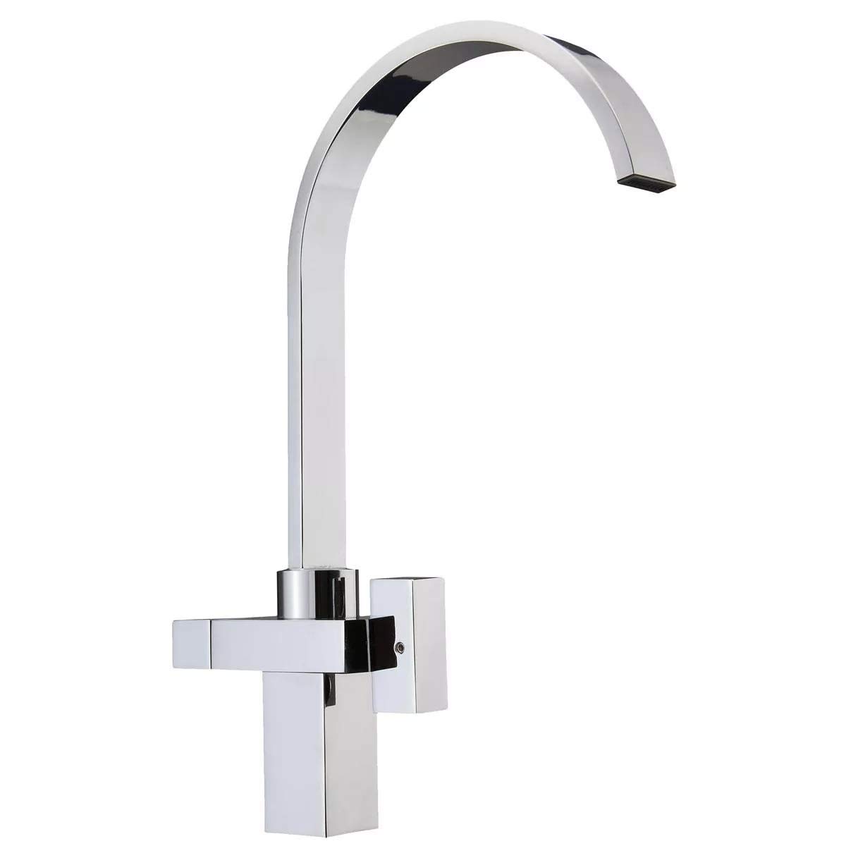 ZD-DZ Kitchen faucet Smooth and Refined friendly design Handy Square Dual Twin Lever Kitchen Sink Single Faucet Mix Tap Furniture