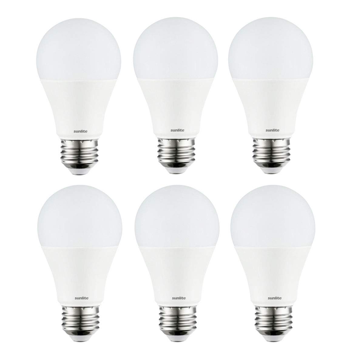 Sunlite41555-SU LED A19 Standard Light Bulb 9 Watts (60W Equivalent), 800 Lumens, Medium Base (E26), Dimmable, UL Listed, Energy Star, 50K-Super White, 6 Pack