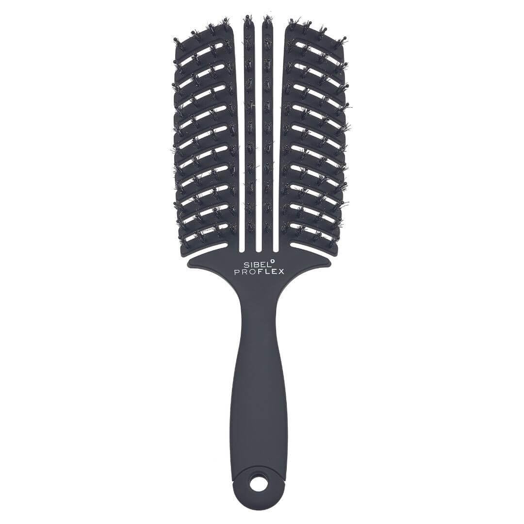 Sibel Professional Curved Flexible Vented Hair Brush Large Black