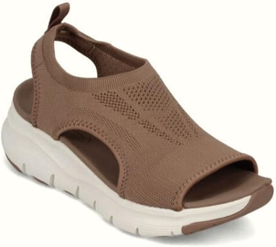 Wuzhengzhijia Sandals Summer Washable Slingback Orthopedic Slide Sport Sandals Mens Womens Breathable Mesh Slippers Large Size Casual Beach Travel Flat Slippers (Color : Brown, Size : EUR35/US4)