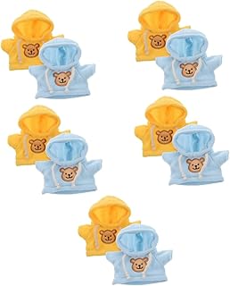 TOYANDONA 10 Pçs Mini Pelúcia Boneca De Pelúcia Animal Com Capuz Urso De Pelúcia Roupas De Urso De Pelúcia Moletons Para Boneca De Urso Roupas De Bebê Babydoll Urso Traje Substituível
