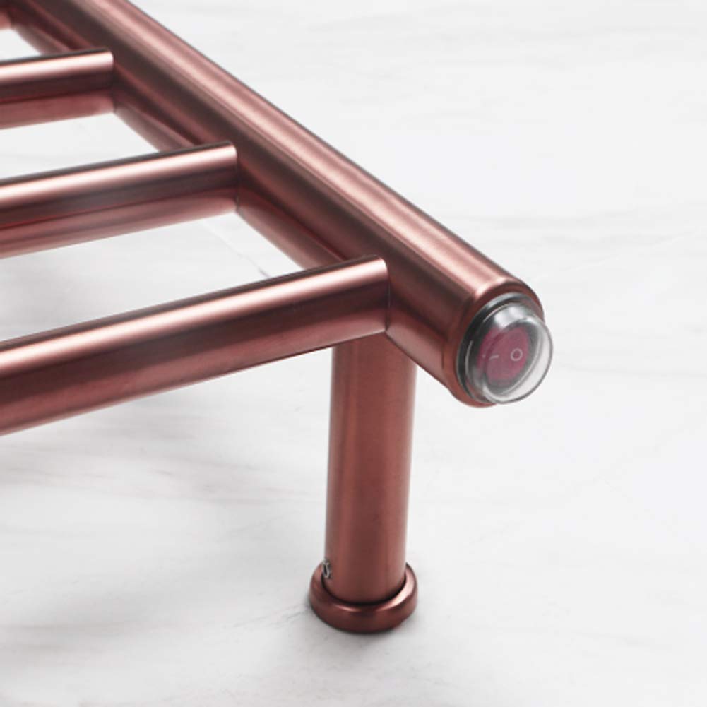 Scaldasalviette elettrico da parete in oro rosa con 10 barre a risparmio energetico in acciaio inox portasciugamani per bagno
