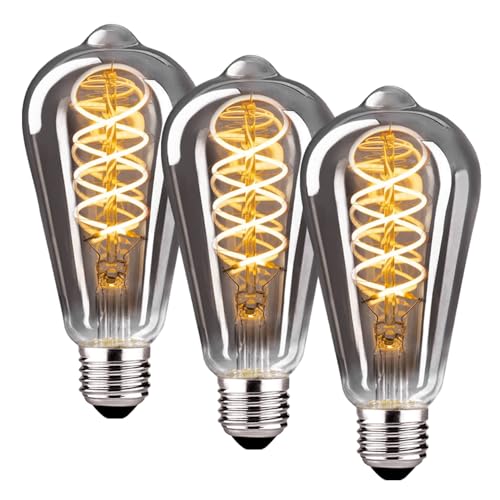 Bombilla LED E27 regulable de 4W con vidrio gris para una luz decorativa y eficiente