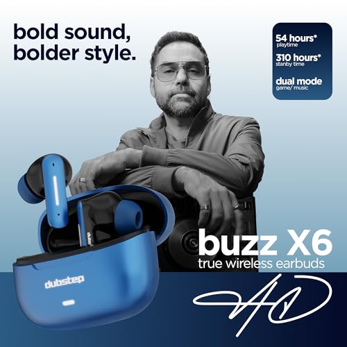 Image of Dubstep Buzz X6 Upto 54hrs Playtime|13mm Neodymium Driver| XBass Technology|TWS Ear Buds Wireless Earphones with mic -S.Blue