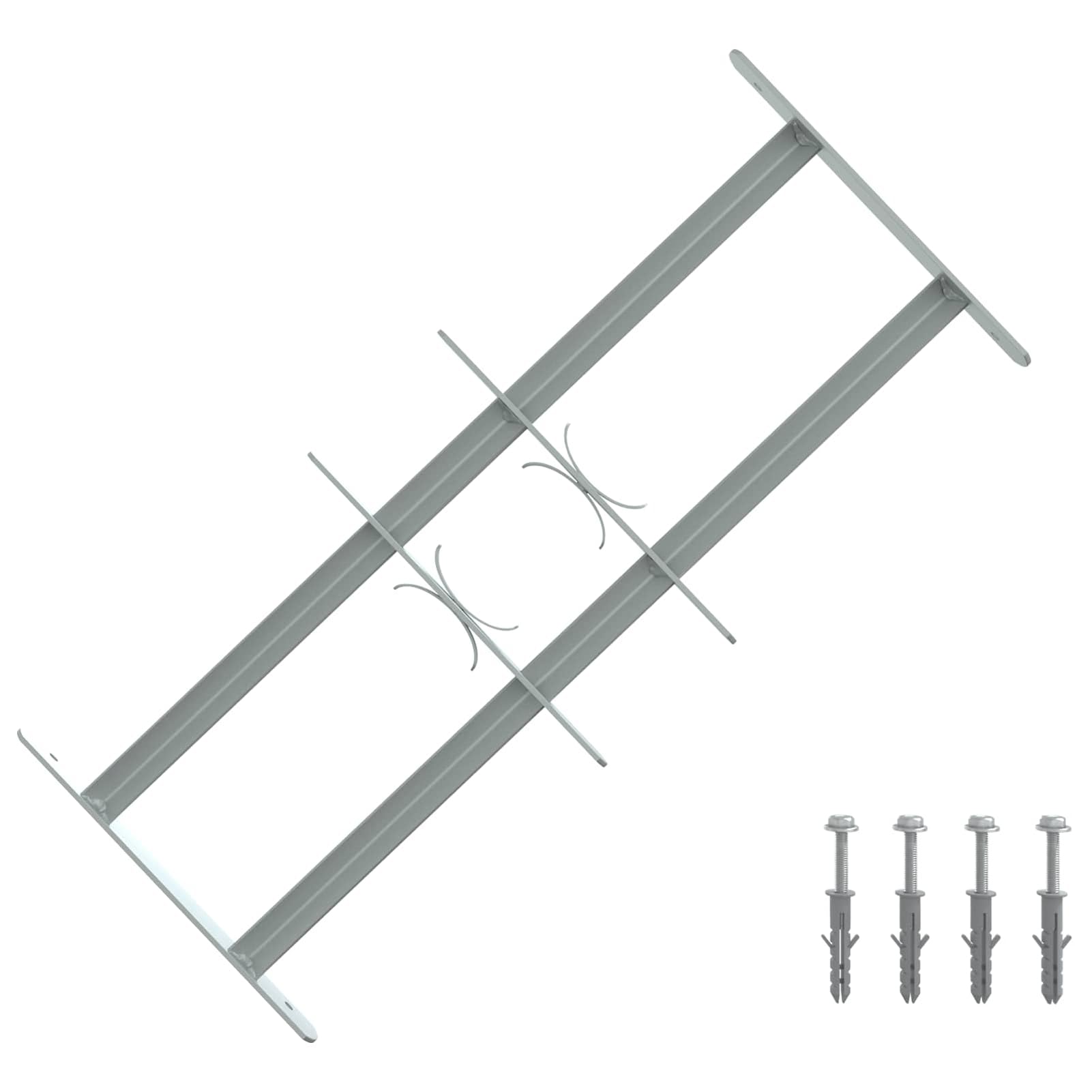 Homgoday Verstellbares Fensterschutzgitter aus verzinktem Stahl, Silber, 300 x 740 mm, Einbruchschutz für Fenster, Sicherheitsgitter für den Außenbereich 42031273