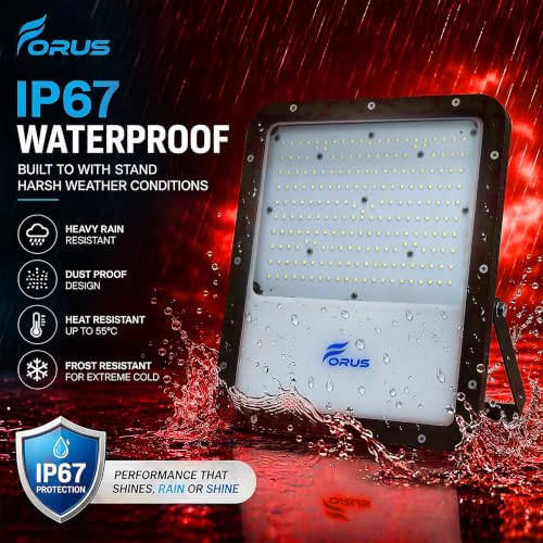 Image of Forus 150W Red Color Flood Light Outdoor LED Waterproof Decorative Focus Lamp for Home Garden Events Security Terrace Landscape Pathway Building Festival Stage Party Celebration Lighting - 1 Pc