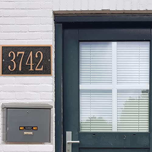 Handcrafted Address Plaque - Rectangle House Number Plaque Sign Plate - Home Address Number House Address Sign For House, Apartment,Office,Fade Resistance - Metal And Acrylic -11 X 6.4 Inches #TOP4