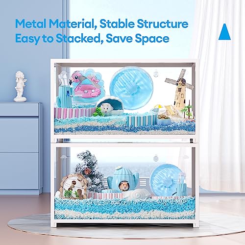 Bucatstate JSL80035-BAISE-2 Hamster Cage Metal 2.0 - Small Animal Habitats Large Stackable With Top Access Easy Assemble 31.4L*17.6W*20H Inches Dwarf Syrian Hamster House thumb #3