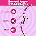 Toysery Kids Archery Set with LED Flash Lights, Toy Bow and Arrow Set for 6-8 Years Old Boys, Includes Archery Bow, 6 Archery Arrows, Target, Quiver - Great for Youth Practice (Dark Pink)