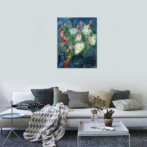 Reproduction tableau célèbre fleurs dans un vase impression textile haut de gamme