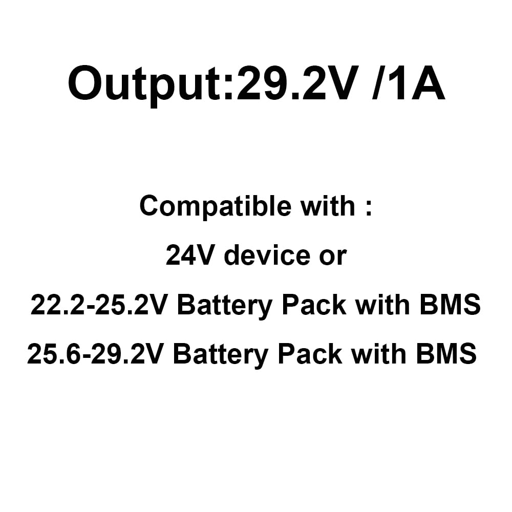 KBT KEEP BETTER TECH 24V 1A Battery Charger, 29.2 Volt Battery DC5521 Charger Power Supply with DC5521 Male Connector for Kid Ride On Toys, Powered Wheels Massage Gun