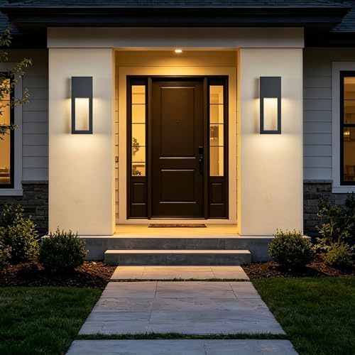 Image of Outdoor Wall Sconce with Photocell Sensor, Dusk to Dawn Outdoor Lighting for Patio Garage & Front Door, Durable Waterproof Exterior Lighting Fixture, Black Outside Light Fixture 1 Pack