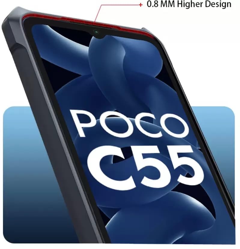 Image of Transparent Hard Back Cover case Mobile Cover for Poco C55 / Redmi 12C - Transparent Grip Case /Shockproof Corners with Camera Protection