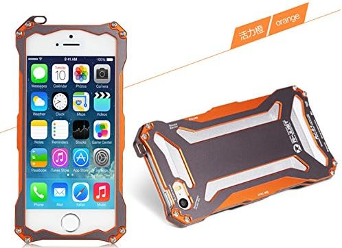 Double Color R-just Gundam OPS Cool Aluminum Metal Transformers Case Cover for Apple Iphone 6 4.7" (Orange)